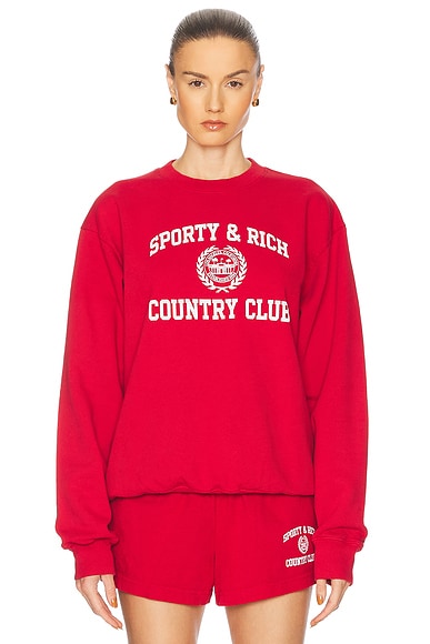 大人 可愛い 服  adidas Originals Red in Sweatshirt Crewneck Rich & Sporty x トップス