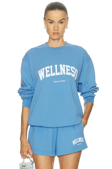 Sporty & Rich Wellness Ivy Crewneck Sweatshirt in Flax Blue