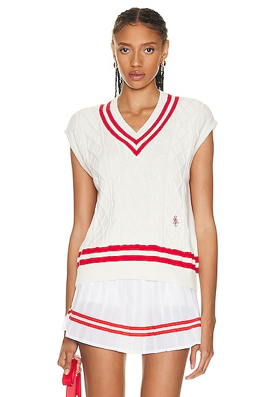 SPORTY AND RICH CABLE KNIT VEST