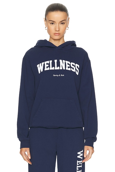 Shop Sporty And Rich Wellness Ivy Hoodie In Navy & White