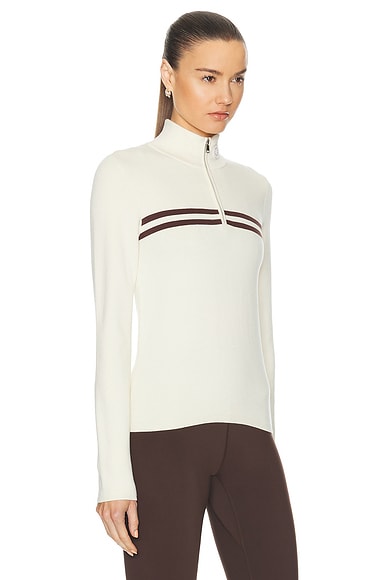 Shop Sporty And Rich Minimal Quarter Zip Jacket In Cream