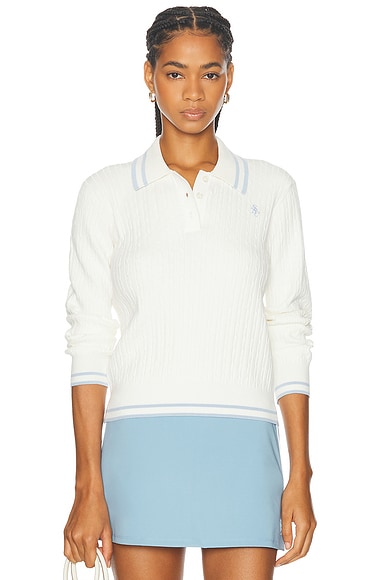 Cable Knit Polo Sweater