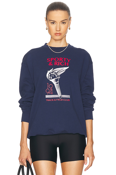 Acne Studios Beta Flock Pullover in Midnight Blue FWRD