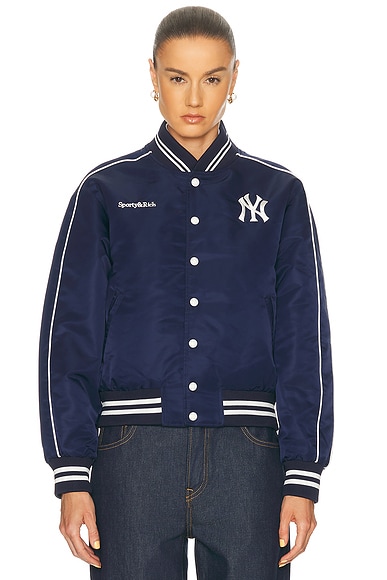 Yankees Curve Nylon Varsity Jacket