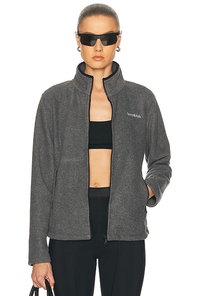 Serif Logo Zipped Polar Fleece Jacket