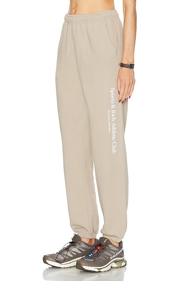 Sporty & Rich Athletic Club Sweatpant in Elephant & White