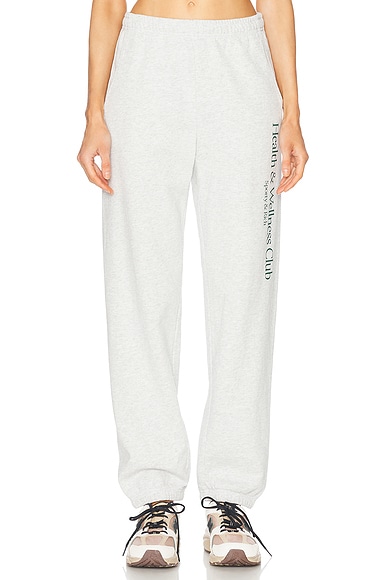 Sporty & Rich H&W Crest Sweatpant in Heather Gray