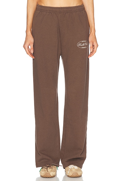 Sporty & Rich Oval Health Straight Leg Sweatpant in Chocolate