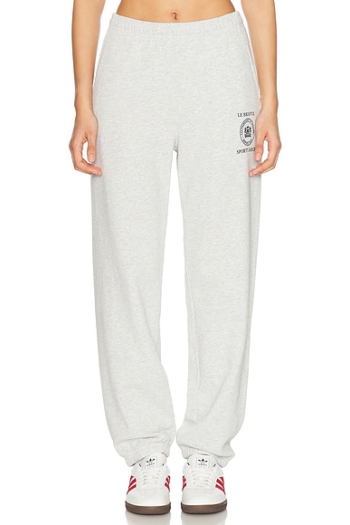 Sporty & Rich X Le Bristol Paris Crest Seal 100th Sweatpant in Heather Gray