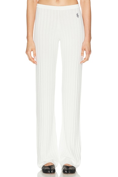 Sporty & Rich Ribbed Pant in Ecru