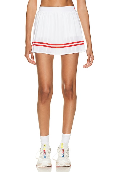 Sporty & Rich Prince Sporty Pleated Skirt in White & Red