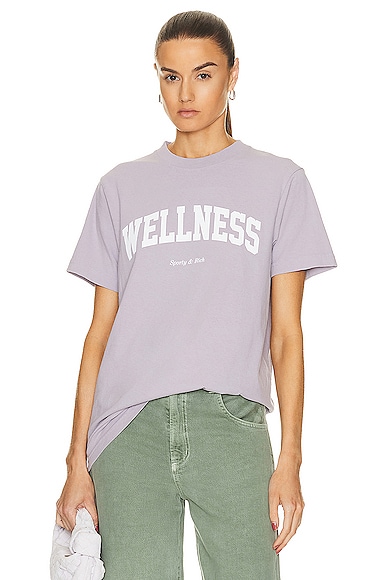 Sporty And Rich Purple 'wellness Ivy' T-shirt In Faded Lilac & White