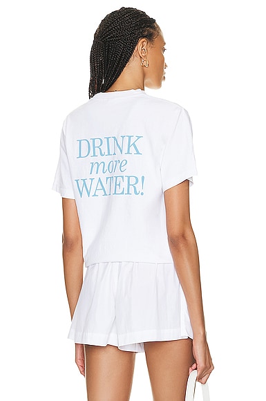 Sporty & Rich New Drink Water T-shirt in White