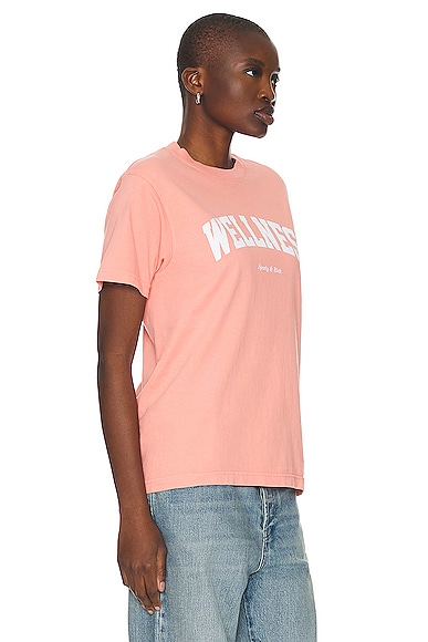 Shop Sporty And Rich Wellness Ivy T-shirt In Salmon & White