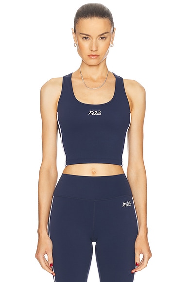 Runner Sports Tank Top in Navy & White