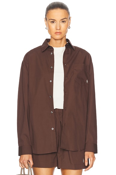 Sporty & Rich SRC Oversized Shirt in Chocolate
