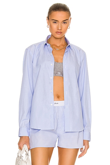 Sporty & Rich Charlie Unisex Shirt in Baby Blue