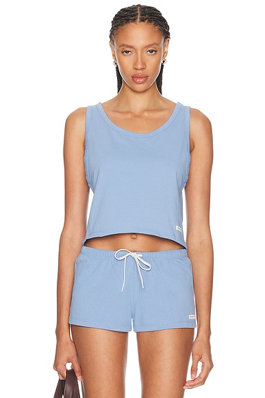 Sporty & Rich Signature Logo Lounge Tank Top in Periwinkle