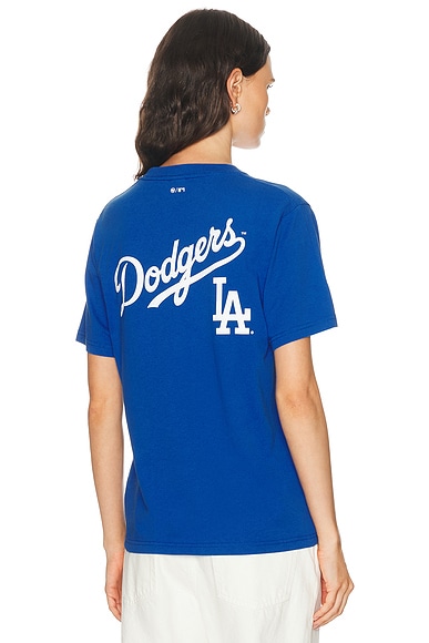 Sporty & Rich x Dodgers Serif T-Shirt in Team Blue