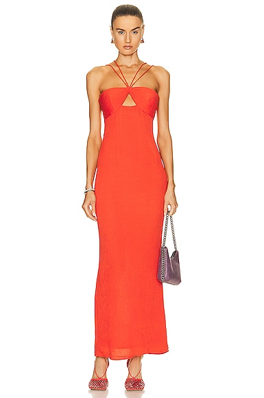 Staud Gianna Dress in PAPAYA FWRD