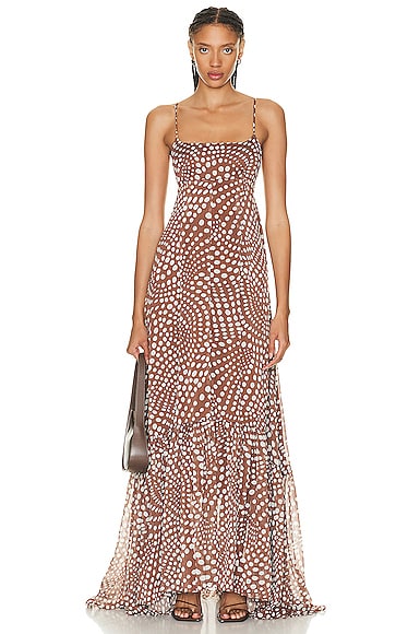 Staud Florence Dress in Brown