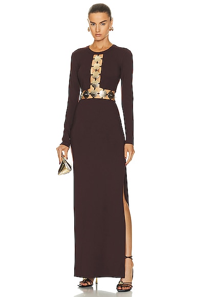 Staud Delphine Dress in Dark Chocolate