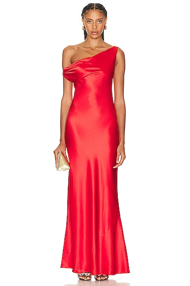 Shop Staud Ashanti Dress In Red Rose