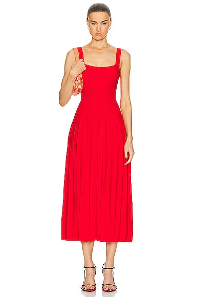 Staud Ellison Dress in Red Rose