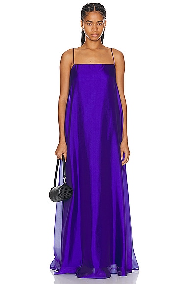 Shop Staud Maxi Delfina Dress In Violet
