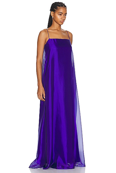 Shop Staud Maxi Delfina Dress In Violet