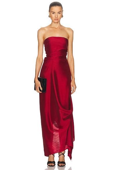 Staud Caravaggio Dress in Rouge