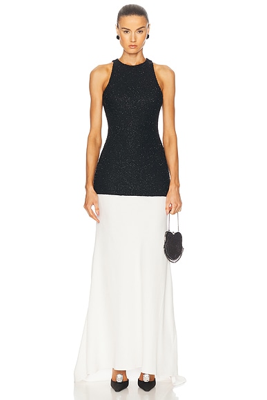 Staud Gabrielle Dress in Black & Ivory
