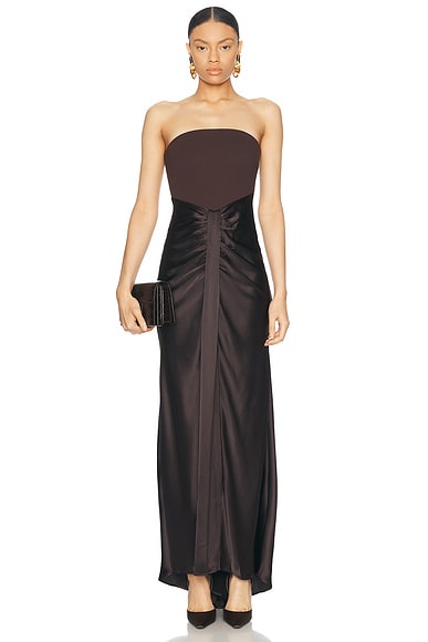 Staud Wayfaring Dress in Dark Chocolate