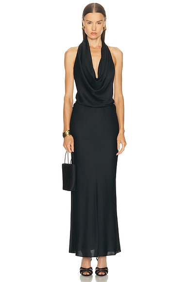 Staud Poppi Silk Dress in Black