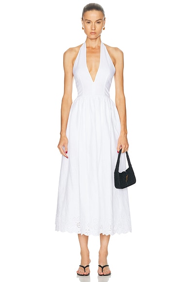 Staud Grazia Linen Dress in White