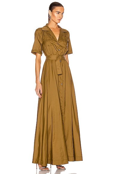 Staud Millie Belted Shell Maxi Shirt 