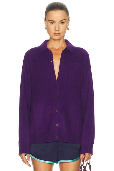 Staud Cameron Cashmere Cardigan in Cosmos
