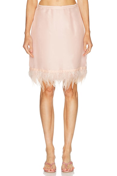 Staud Lark Silk Skirt in Sandrose