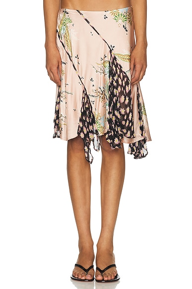 Staud Reannah Silk Skirt in Tapestry Rose Multi