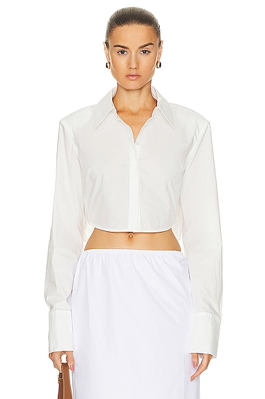 Y/Project Ruched Corset Polo Top in White