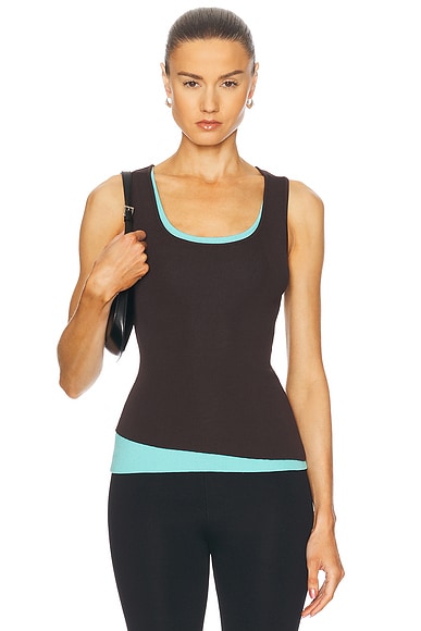 Staud Hermosa Tank Top in Earth & Aqua