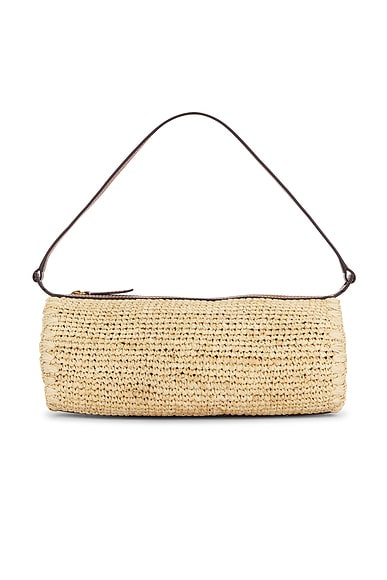 Staud Mini Taru Raffia Bag in Natural & Tan