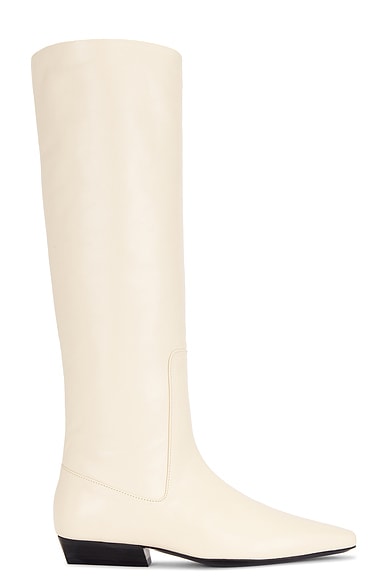 Staud Wally Flat Boot in Cream