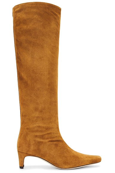 Chloe Suede Orlando Knee High Boots in Dark Grey FWRD