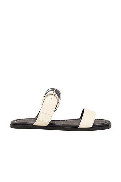 Staud Harlow Flat Sandal in Cream