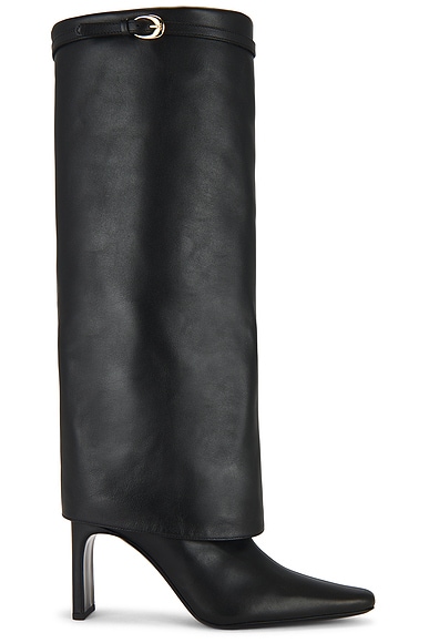 Staud Wally Foldover High Heel Boot in Black