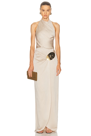 SILVIA TCHERASSI Davinia Dress in Beige