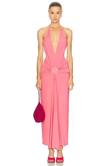SILVIA TCHERASSI Veracruz Dress in Hot Pink