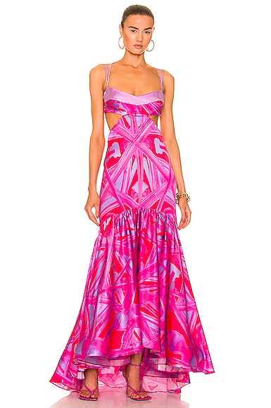 SILVIA TCHERASSI Katherine Maxi Dress in Pink
