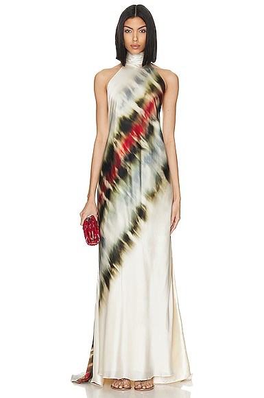 SILVIA TCHERASSI Sheryll Dress in Multi Linear Distortion